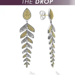 Two-Tone<LAGOS The Drop Two Tone Tiered Leaf Earrings