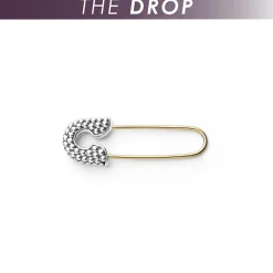 Silver<LAGOS The Drop Two-Tone Safety Pin Earring