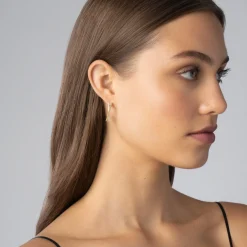 Two-Tone<LAGOS Thin Two-Tone Caviar X Diamond Hoop