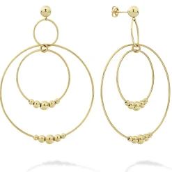 Gold<LAGOS Three Circle Bead Drop Earrings