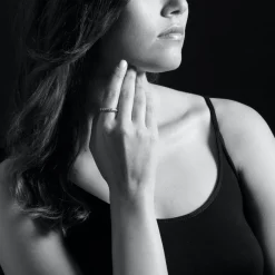 Two-Tone<LAGOS Three Diamond Stacking Ring