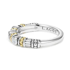Caviar Rings<LAGOS Three Diamond Stacking Ring