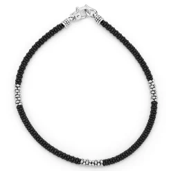 Bracelets<LAGOS Three Silver Station Matte Ceramic Bracelet | 3Mm