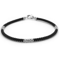 Bracelets<LAGOS Three Silver Station Matte Ceramic Bracelet | 3Mm