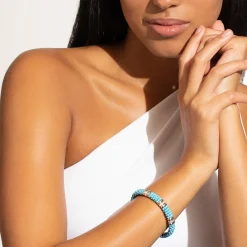 Silver<LAGOS Three Station Ceramic Diamond Bracelet | 9Mm