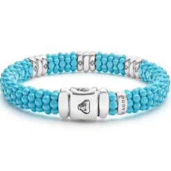 Silver<LAGOS Three Station Ceramic Diamond Bracelet | 9Mm