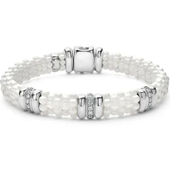Two-Tone<LAGOS Three Station Ceramic Diamond Bracelet | 9Mm