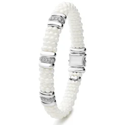 Two-Tone<LAGOS Three Station Ceramic Diamond Bracelet | 9Mm