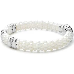 Two-Tone<LAGOS Three Station Ceramic Diamond Bracelet | 9Mm