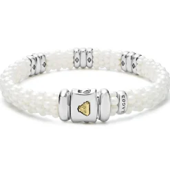 Two-Tone<LAGOS Three Station Ceramic Diamond Bracelet | 9Mm