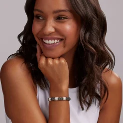 Two-Tone<LAGOS Three Station Ceramic Diamond Bracelet | 9Mm