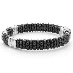 Two-Tone<LAGOS Three Station Ceramic Diamond Bracelet | 9Mm