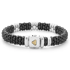 Two-Tone<LAGOS Three Station Ceramic Diamond Bracelet | 9Mm