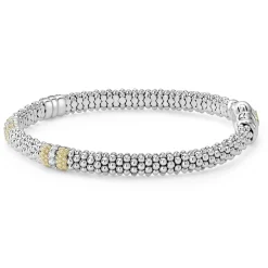 Caviar Bracelets<LAGOS Three Station Diamond Caviar Bracelet | 6Mm