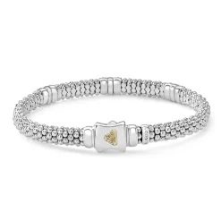 Caviar Bracelets<LAGOS Three Station Diamond Caviar Bracelet | 6Mm