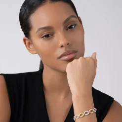 Two-Tone<LAGOS Three Station Diamond Link Bracelet