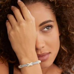 Two-Tone<LAGOS Three Station Diamond X Caviar Bracelet | 6Mm