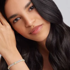 Two-Tone<LAGOS Three Station Gold X Diamond Caviar Bracelet | 6Mm