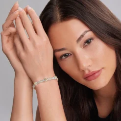 Two-Tone<LAGOS Three Station Pyramid Caviar Bracelet | 6Mm