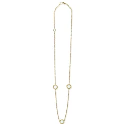 Gold<LAGOS Three Station Round Mother Of Pearl Necklace