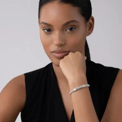 Silver<LAGOS Three Station Silver X Diamond Bracelet | 6Mm