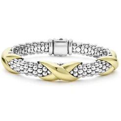 Two-Tone<LAGOS Three Station X Caviar Bracelet | 9Mm