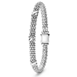 Silver<LAGOS Three Station X Caviar Bracelet | 6Mm