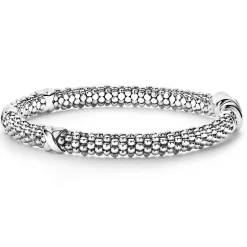 Silver<LAGOS Three Station X Caviar Bracelet | 6Mm