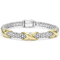 Two-Tone<LAGOS Three Station X Caviar Bracelet | 6Mm