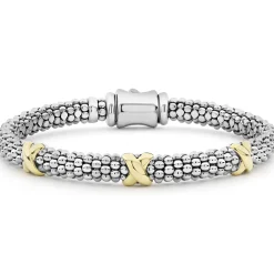 Two-Tone<LAGOS Three Station X Caviar Bracelet | 6Mm