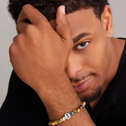 Gemstones<LAGOS Tigereye Skull Bracelet