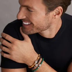 Gemstones<LAGOS Tigereye Skull Bracelet