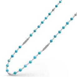 Silver<LAGOS Turquoise Beaded Necklace