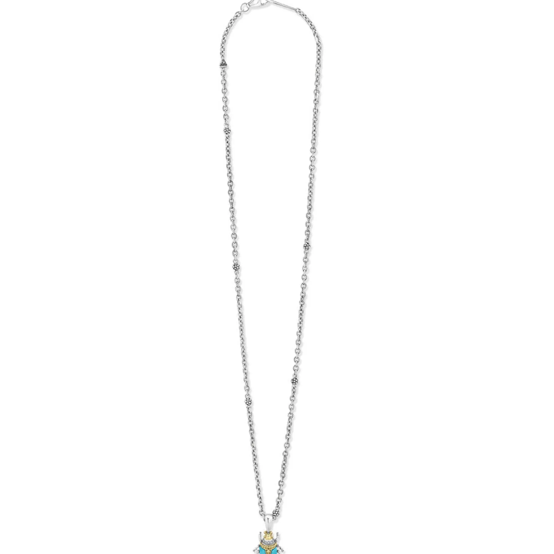 Gemstones<LAGOS Turquoise Beetle Diamond Pendant Necklace