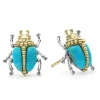 Gemstones<LAGOS Turquoise Beetle Stud Earrings
