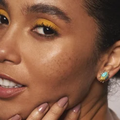 Gemstones<LAGOS Turquoise Beetle Stud Earrings