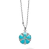 Silver<LAGOS Turquoise Flower Pendant Necklace