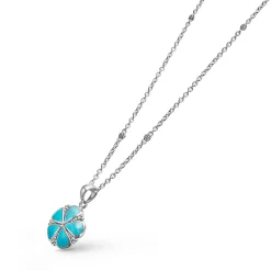 Gemstones<LAGOS Turquoise Flower Pendant Necklace