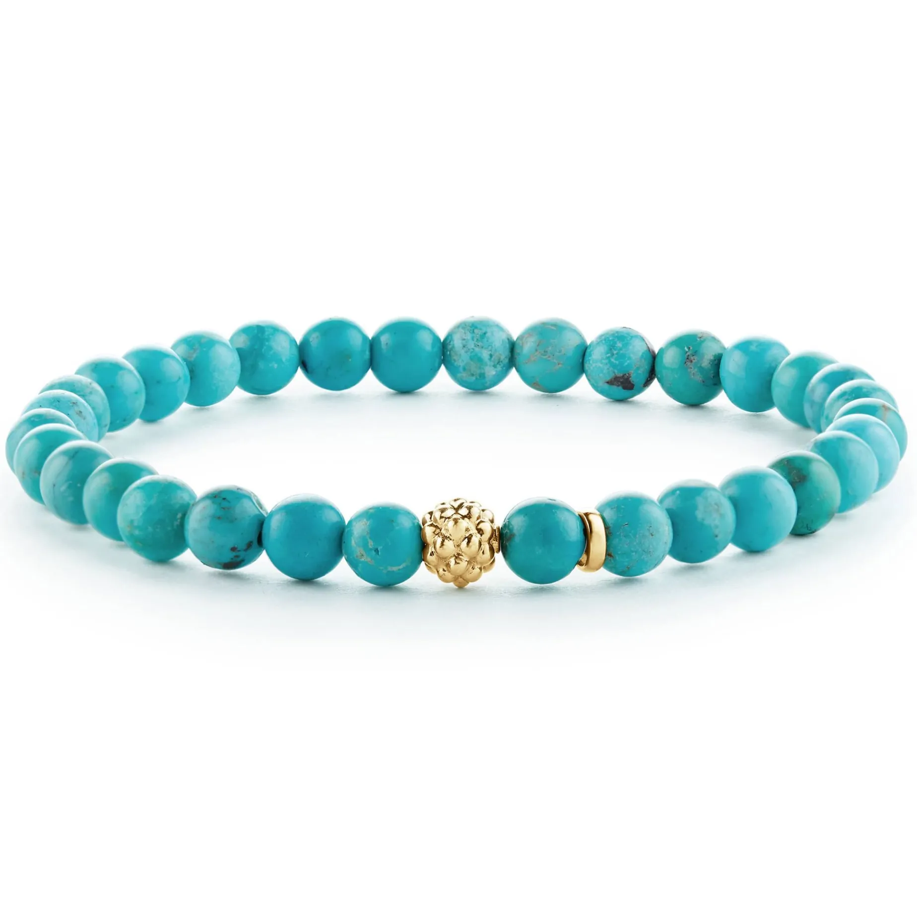 Gemstones<LAGOS Turquoise Gold Station Bead Bracelet