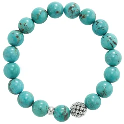 Gemstones<LAGOS Turquoise Silver Station Bead Bracelet