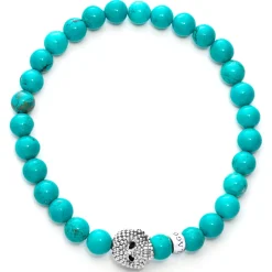 Silver<LAGOS Turquoise Skull Bracelet
