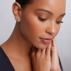 Two-Tone<LAGOS Two-Tone Beaded Heart Stud Earrings