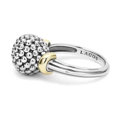 Caviar Rings<LAGOS Two-Tone Caviar Ball Ring