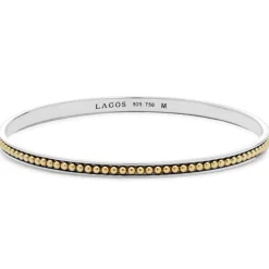 Bangles<LAGOS Two-Tone Caviar Beaded Bangle