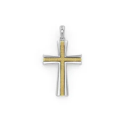 Amulets<LAGOS Two-Tone Caviar Beaded Cross Amulet