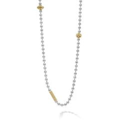 Chains<LAGOS Two-Tone Caviar Beaded Necklace