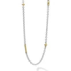 Chains<LAGOS Two-Tone Caviar Chain Necklace