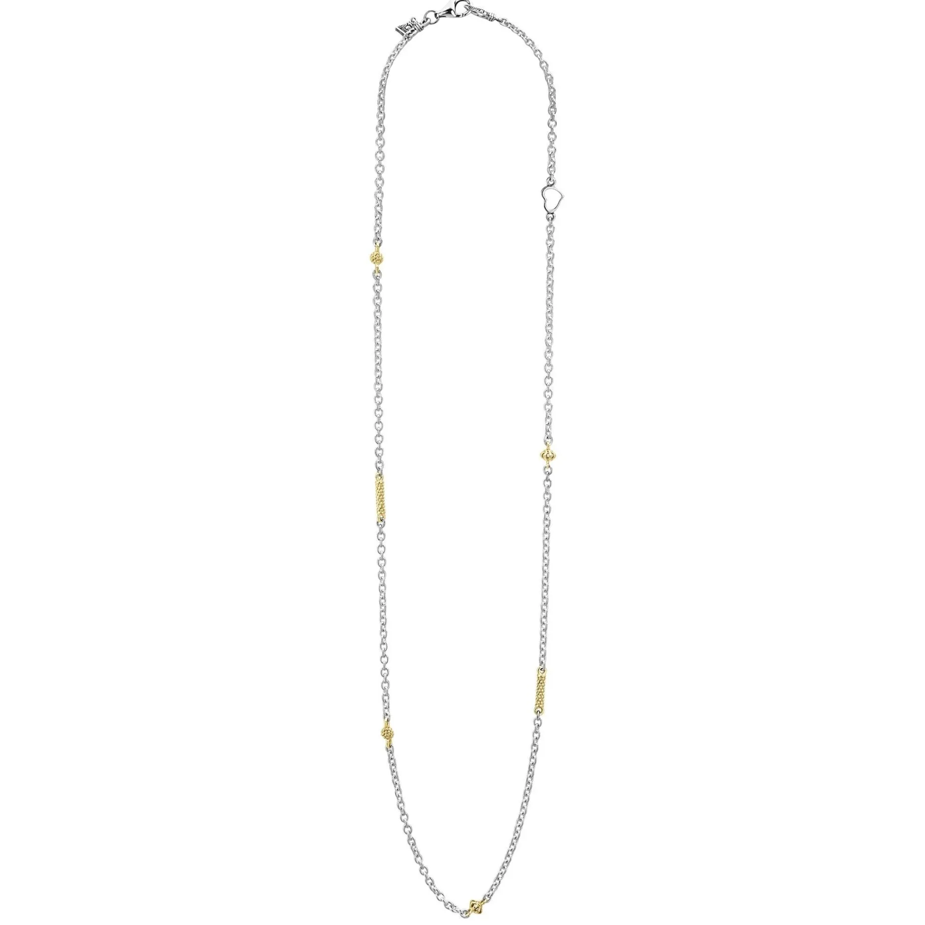 Caviar Necklaces<LAGOS Two-Tone Caviar Chain Necklace