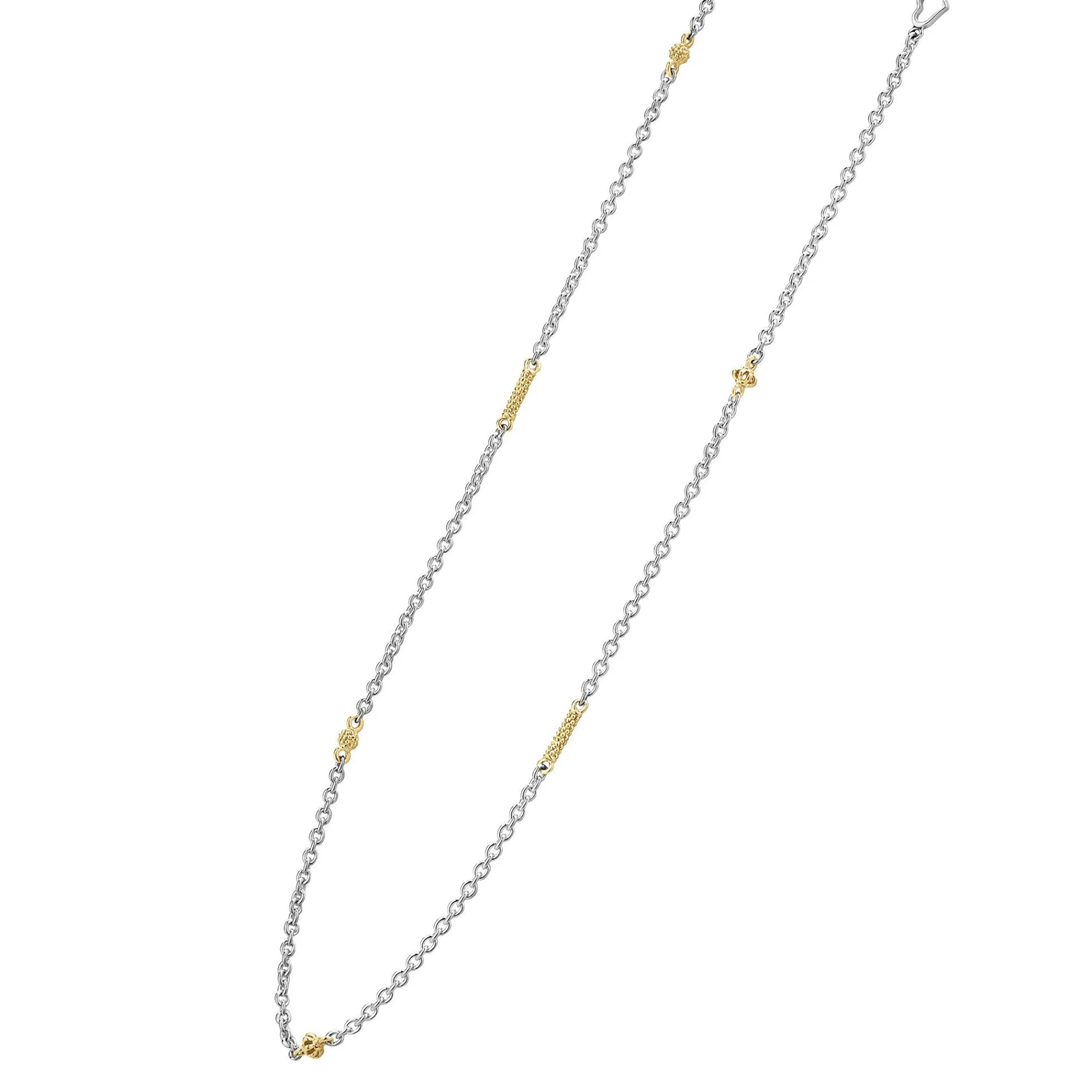 Caviar Necklaces<LAGOS Two-Tone Caviar Chain Necklace