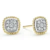 Diamonds<LAGOS Two-Tone Caviar Diamond Stud Earrings